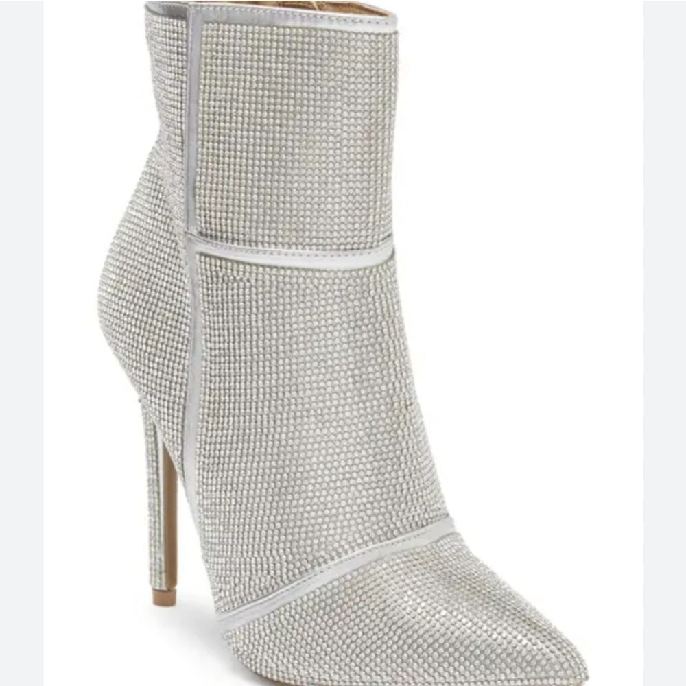 Wild Diva Lounge Giselle Rhinestone Ankle Stiletto Boot